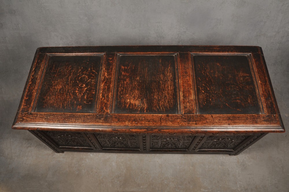 Well Carved 17th Century Oak Coffer  View VIII