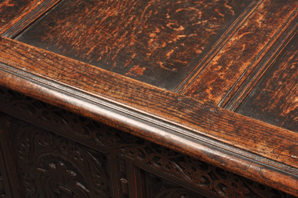 Well Carved 17th Century Oak Coffer  View XIII
