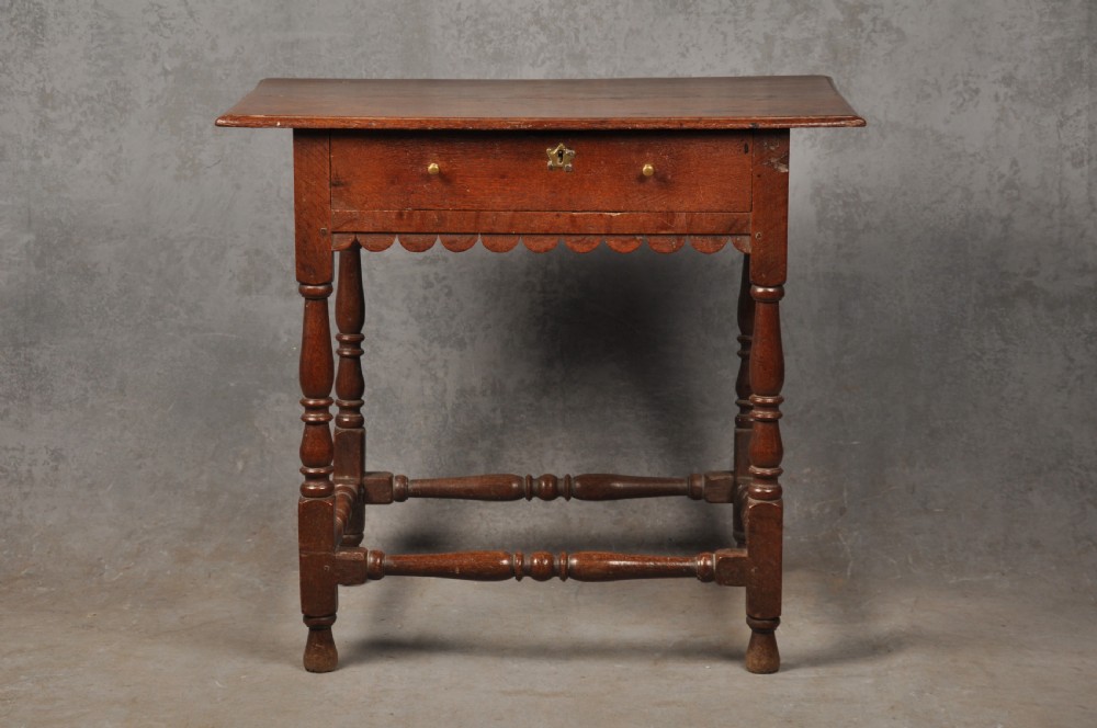 Small 17th Century Oak Side Table  View II