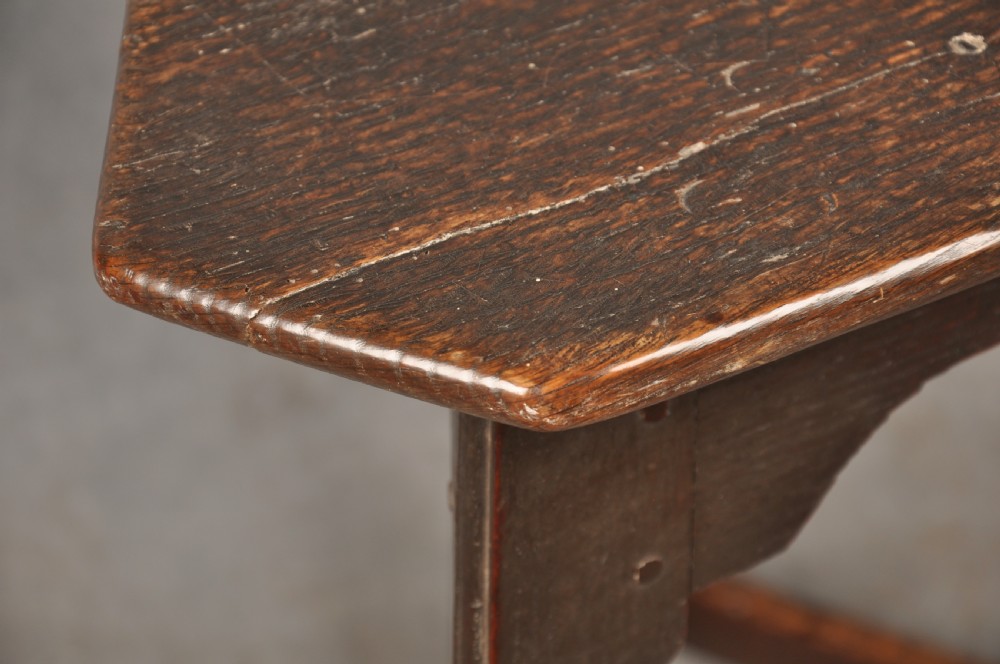 Rare 17th Century Oak Cricket Table View V