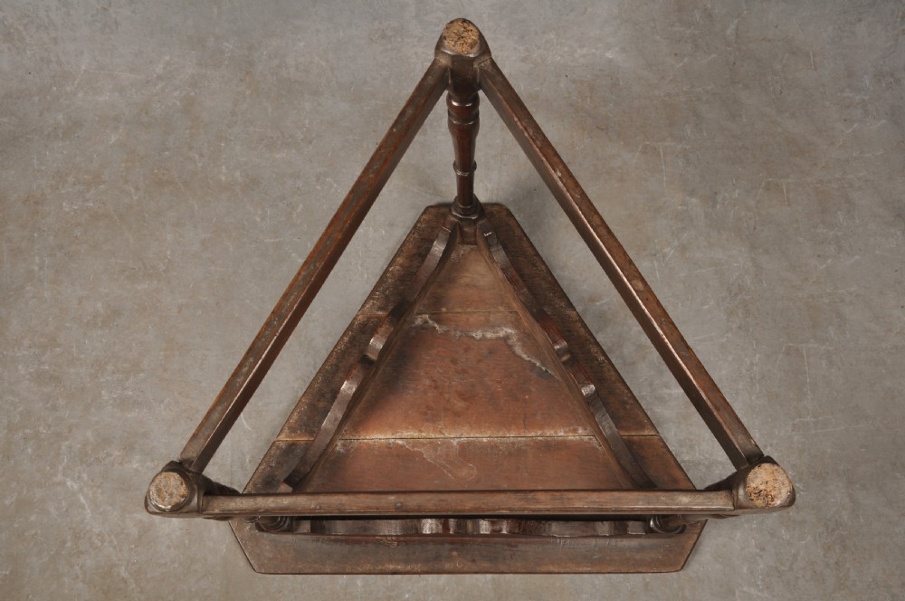 Rare 17th Century Oak Cricket Table View IX