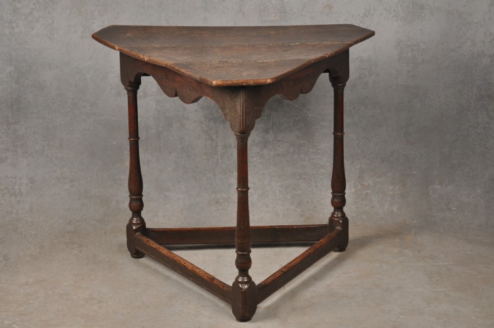 Rare 17th Century Oak Cricket Table View XII