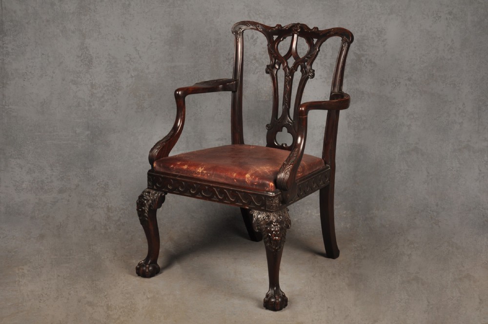Large 19th Century Irish Mahogany Armchair View IV