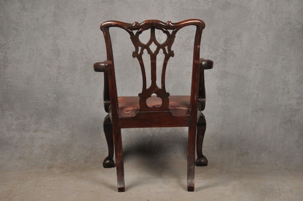 Large 19th Century Irish Mahogany Armchair View XIV