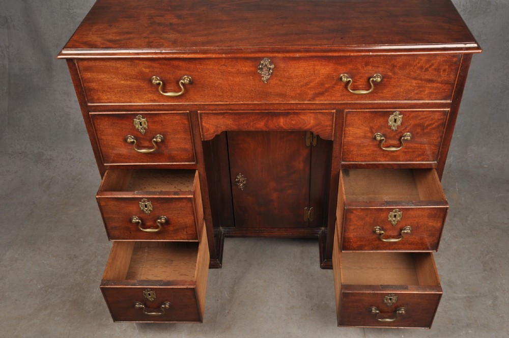 Fine 18th Century Mahogany Kneehole Desk View XII