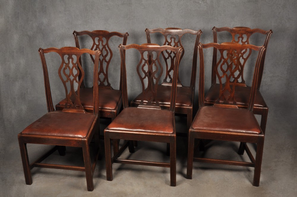 Set Of Six 18th Century Mahogany Chippendale Chairs