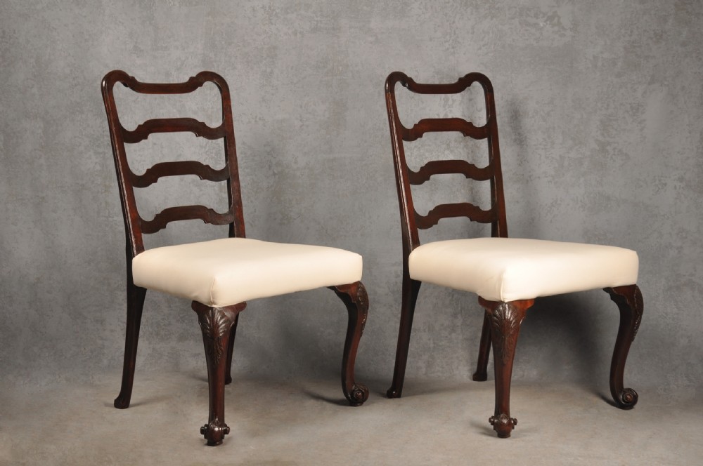 Pair Of 18th Century Mahogany Ladderback Chairs