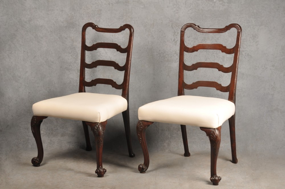 Pair Of 18th Century Mahogany Ladderback Chairs View II