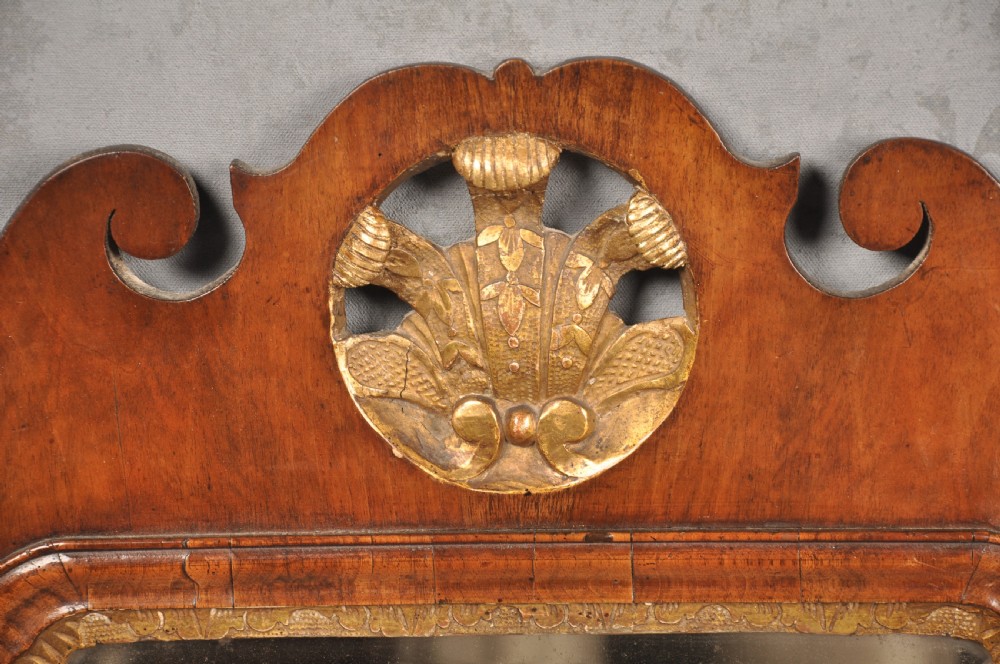 18th Century Walnut & Gilt Wood Mirror  View II