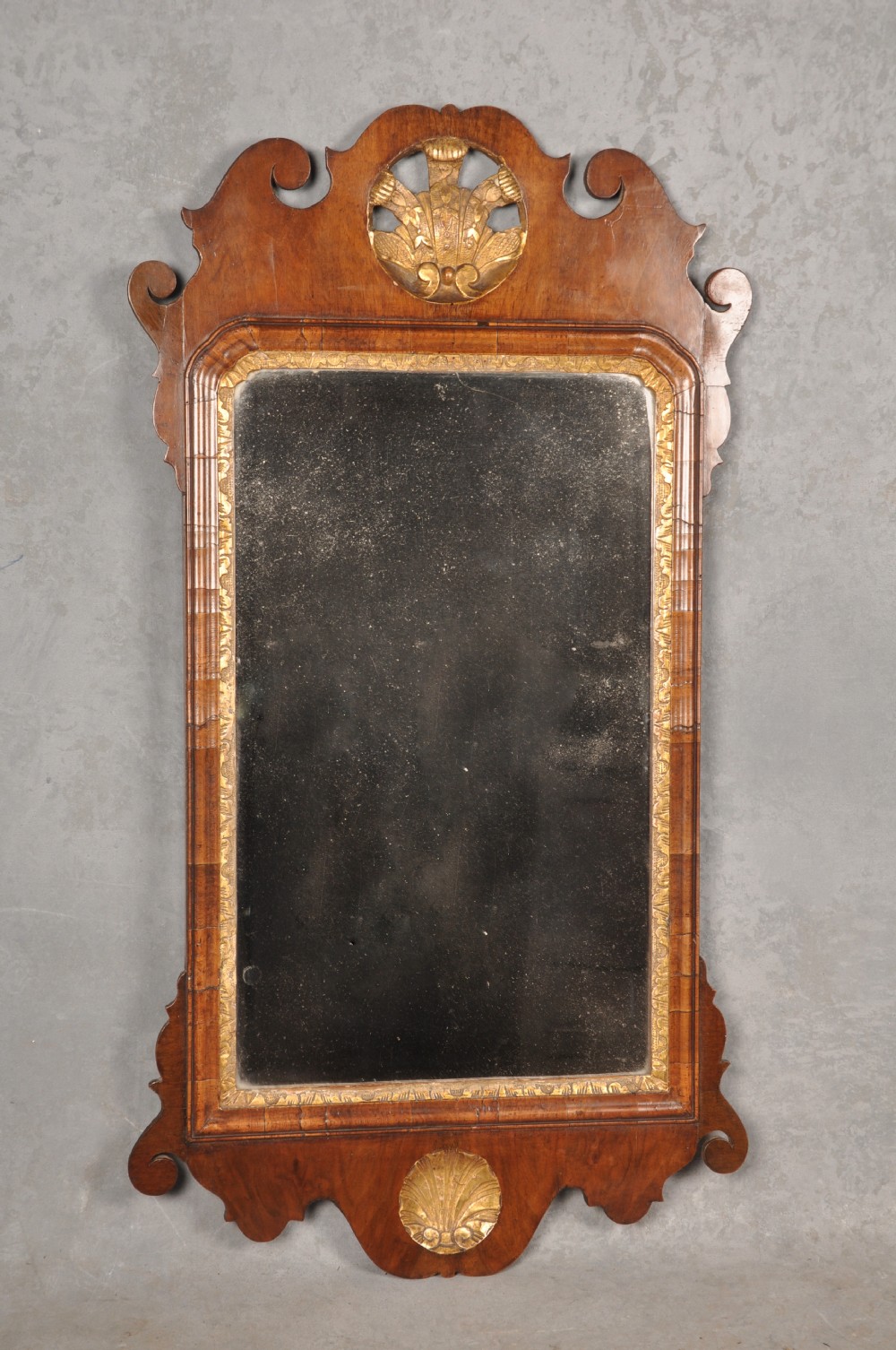 18th Century Walnut & Gilt Wood Mirror 