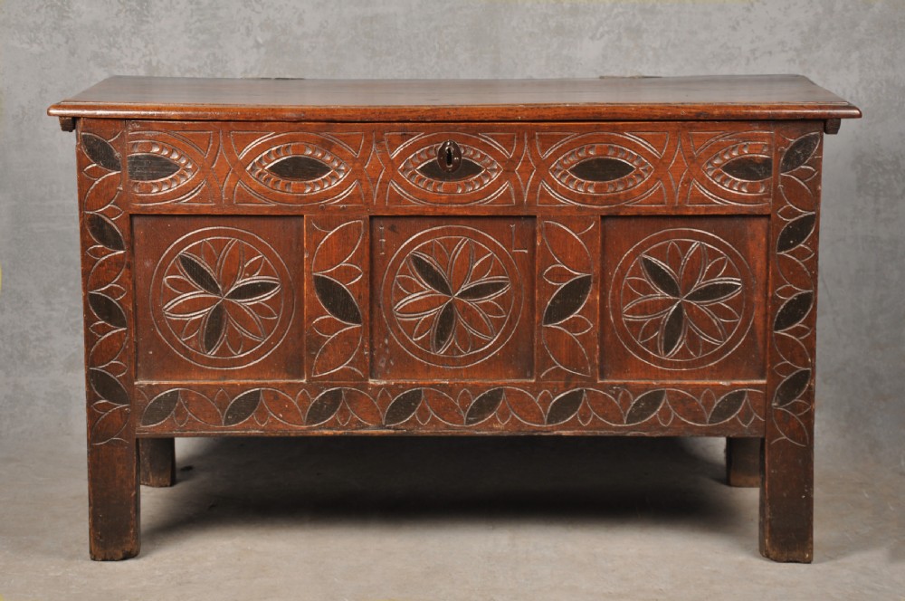Rare 17th Century Oak & Ebonized Coffer