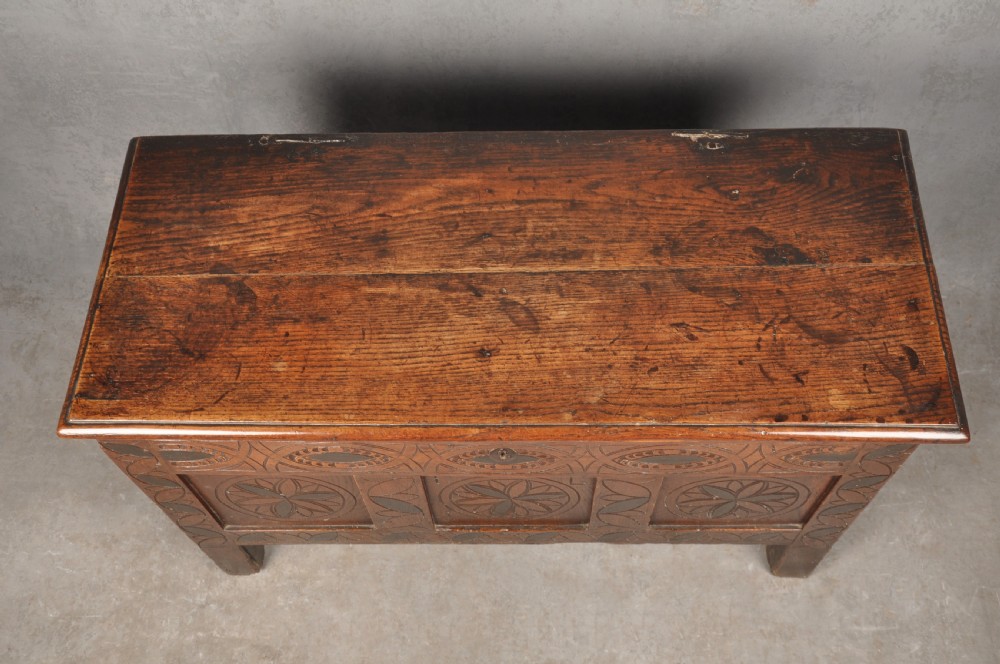 Rare 17th Century Oak & Ebonized Coffer View III