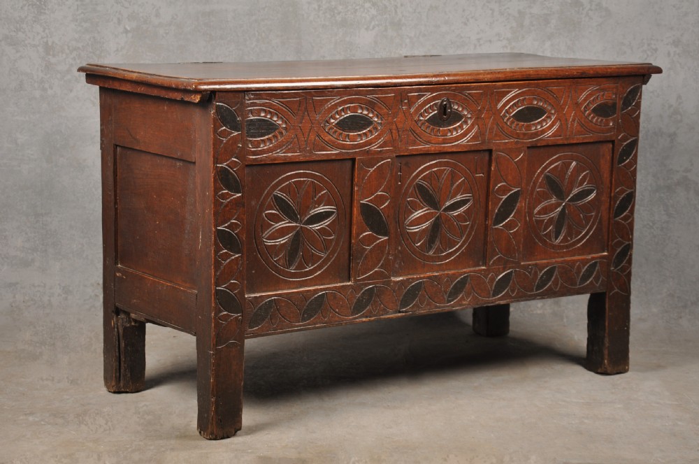 Rare 17th Century Oak & Ebonized Coffer View IV
