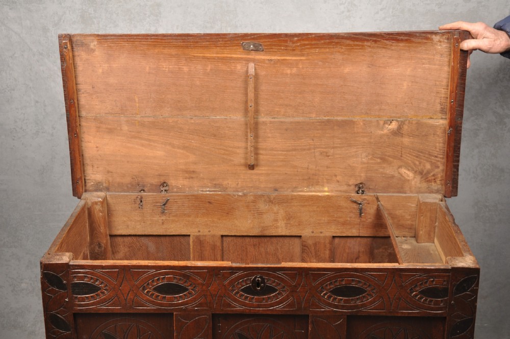 Rare 17th Century Oak & Ebonized Coffer View VII
