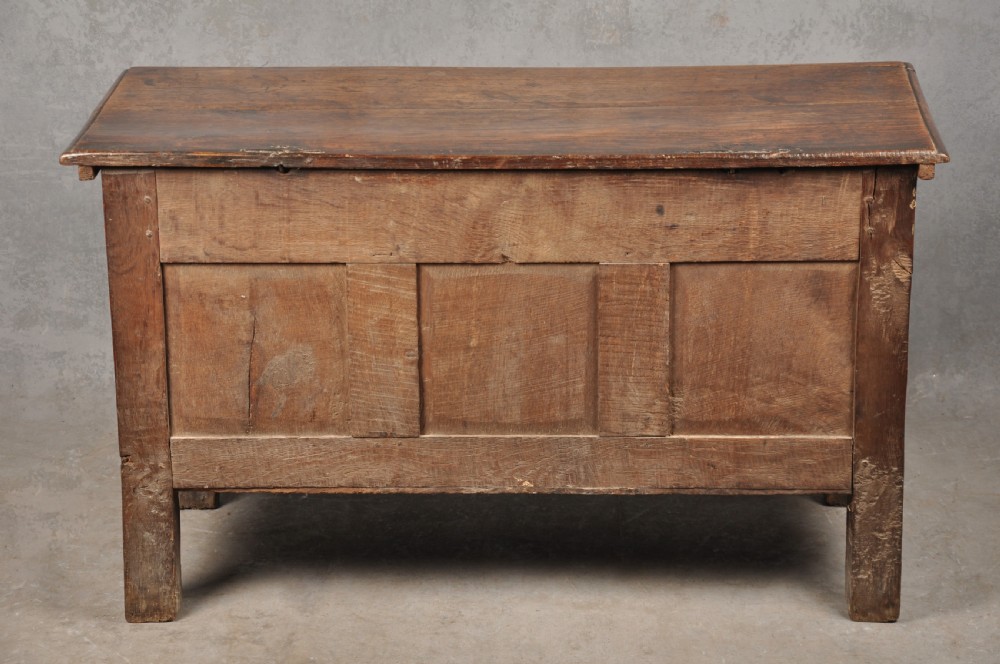 Rare 17th Century Oak & Ebonized Coffer View VIII