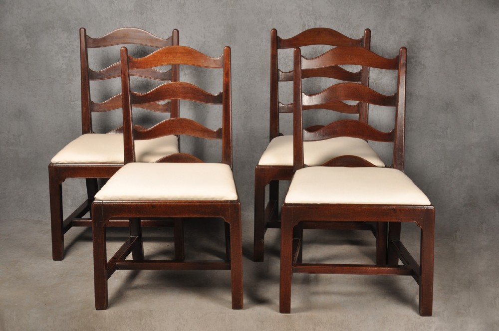 Four Fine 18th Century Mahogany Ladderback Chairs  View II