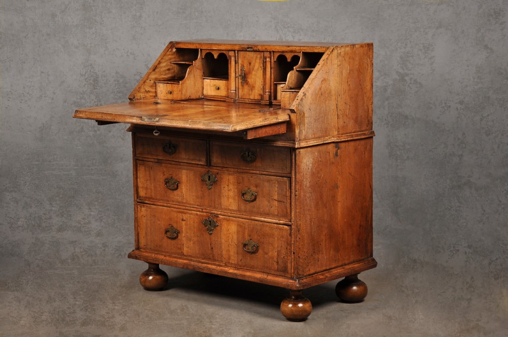 Small 17th Century Walnut Bureau View IV