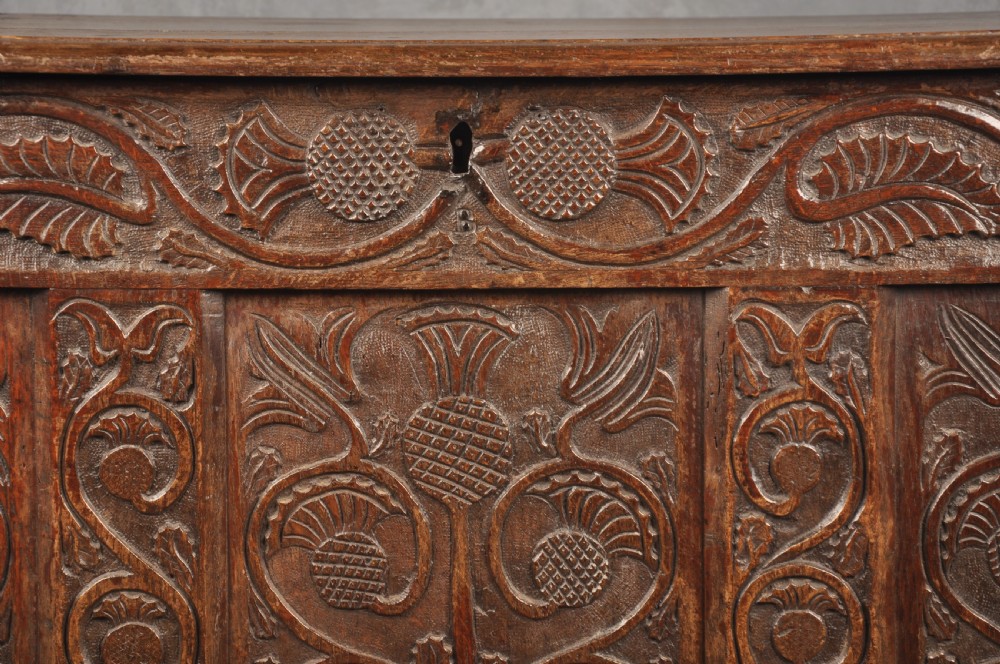 17th Century Carved Oak Coffer View II