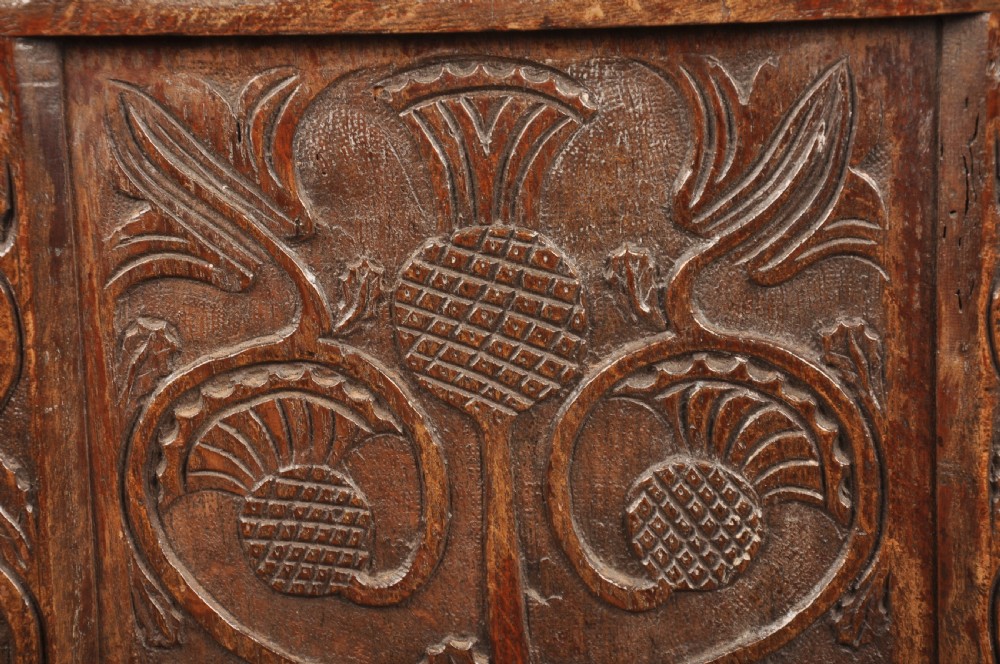 17th Century Carved Oak Coffer View III