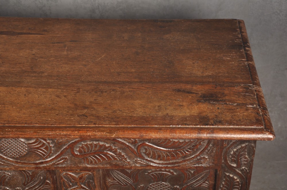 17th Century Carved Oak Coffer View V