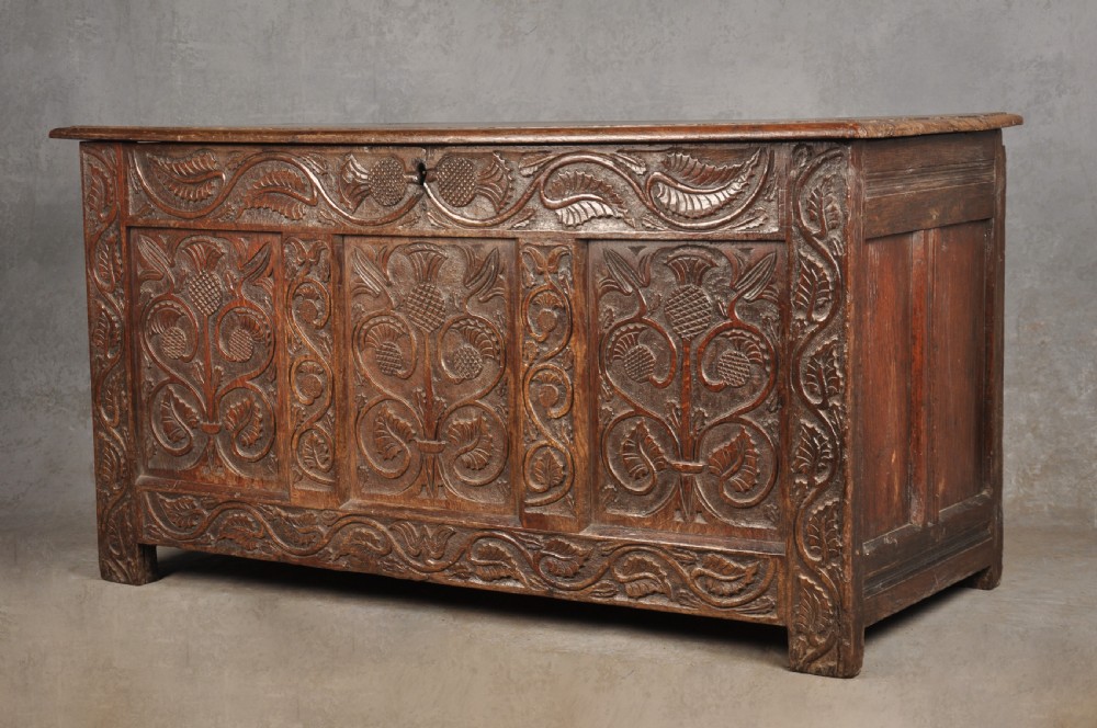 17th Century Carved Oak Coffer View VI