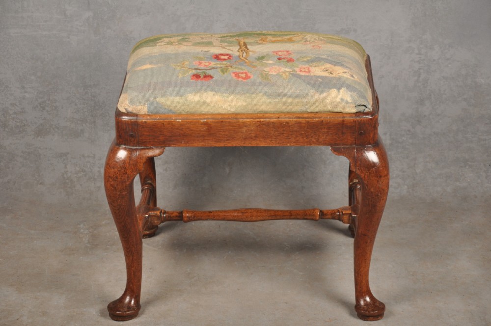 Fine Early 18th Century Walnut Stool View III