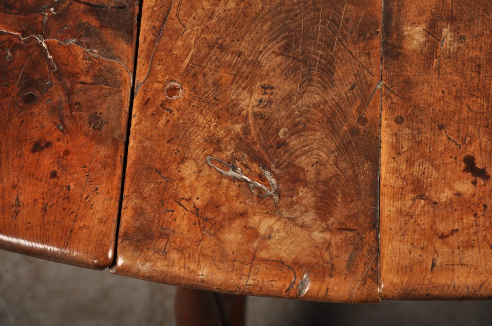 Rare 17th Century Yew Wood Gateleg Table  View V