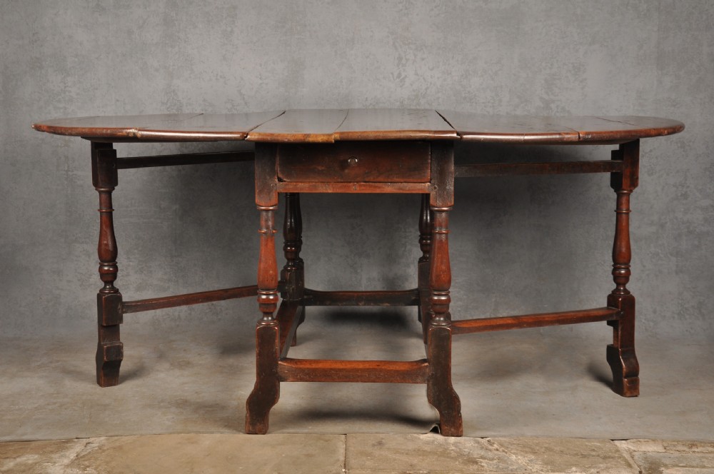 Rare 17th Century Yew Wood Gateleg Table  View VII