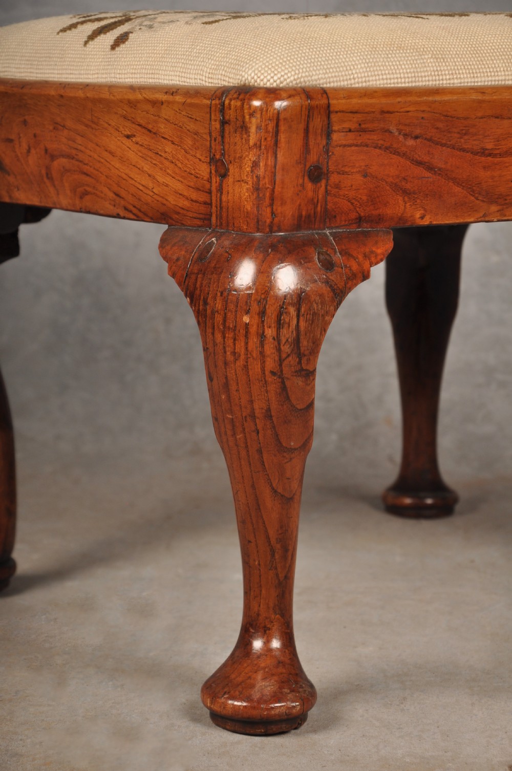 Rare 18th Century Elm Footstool View V