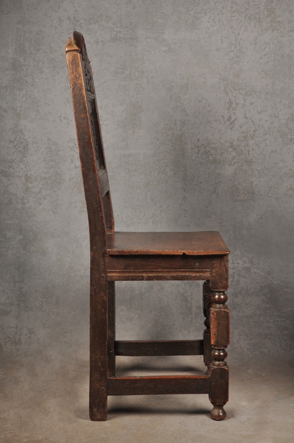A Rare Pair Of 17th Century Oak Lancashire Chairs View X