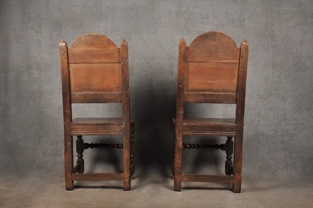 A Rare Pair Of 17th Century Oak Lancashire Chairs View XIII