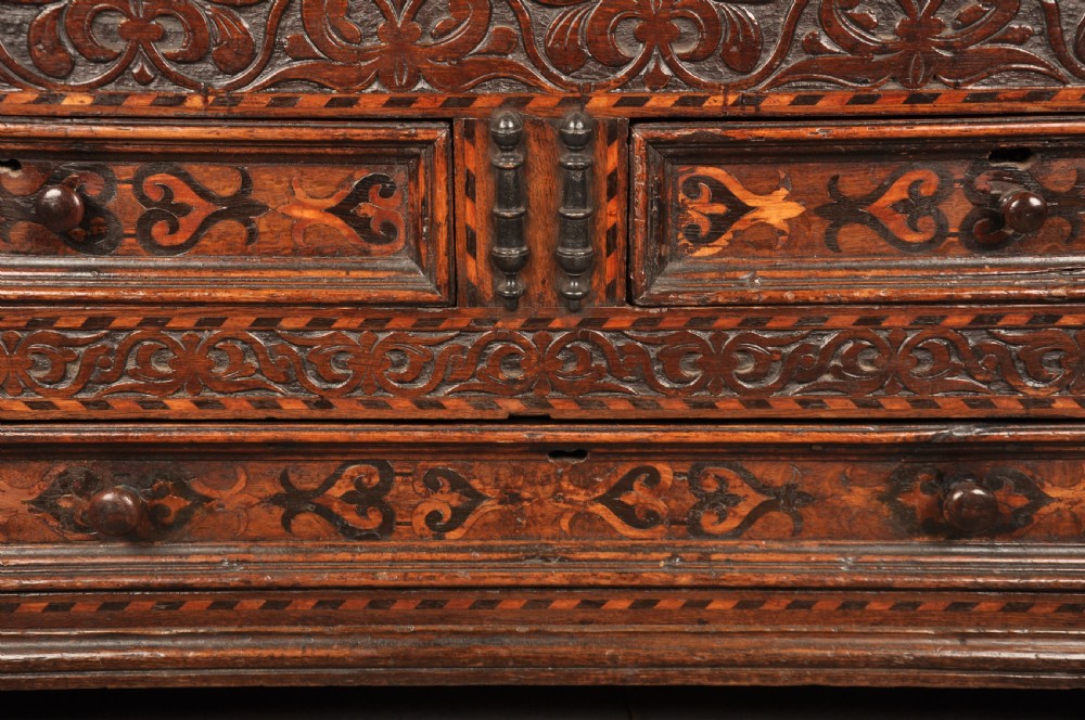 17th Century Oak & Inlaid Leeds Coffer  View IV