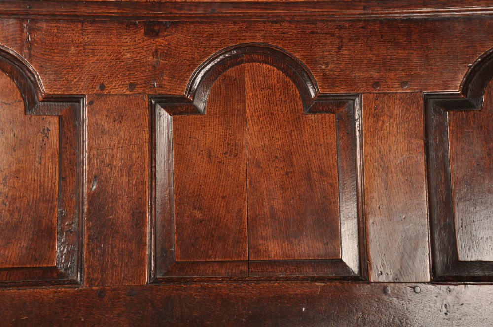 Rare Early 18th Century Oak Settle View XI