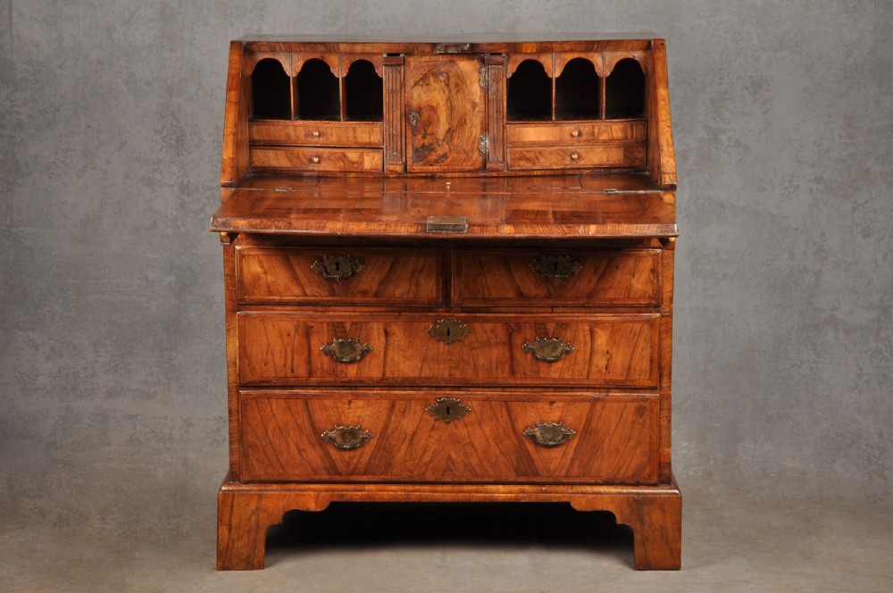 Small Early 18th Century Walnut Bureau View II