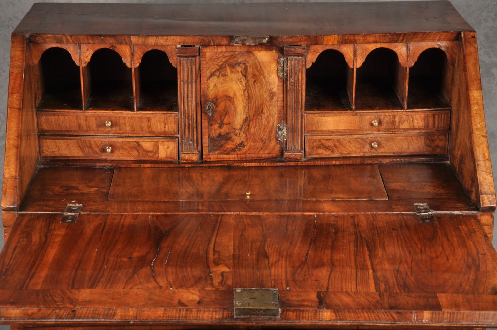 Small Early 18th Century Walnut Bureau View VI