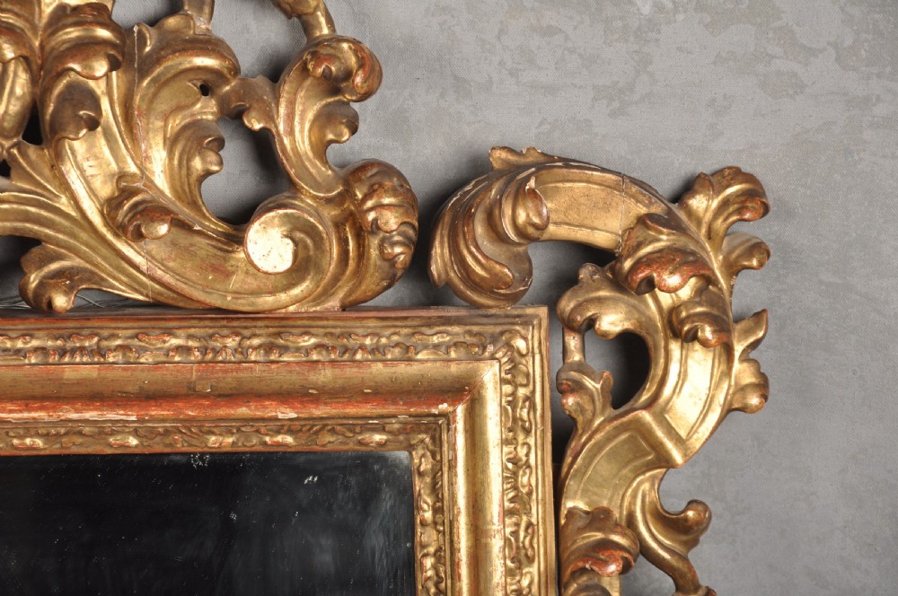 Early 18th Century Spanish Giltwood & Polychrome Mirror   View III