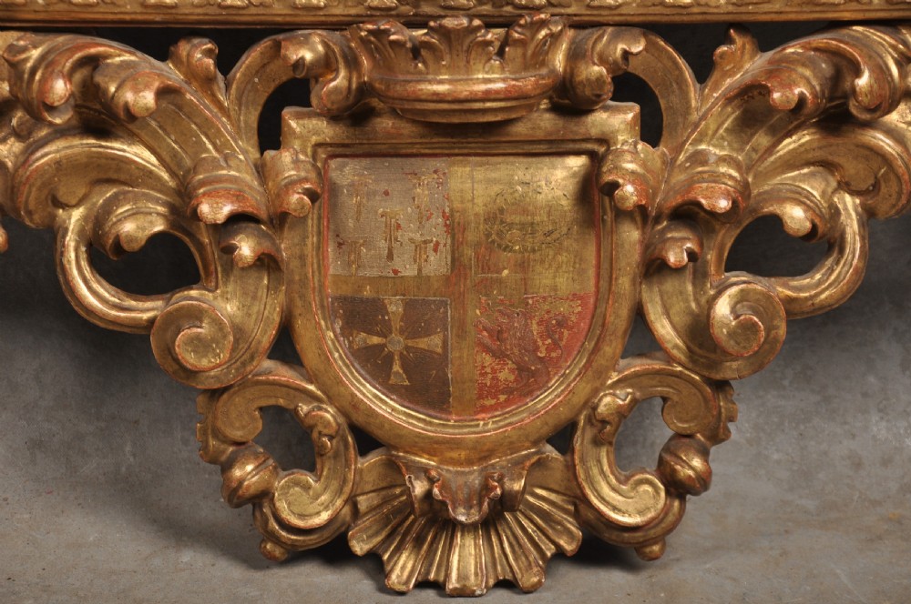 Early 18th Century Spanish Giltwood & Polychrome Mirror   View V