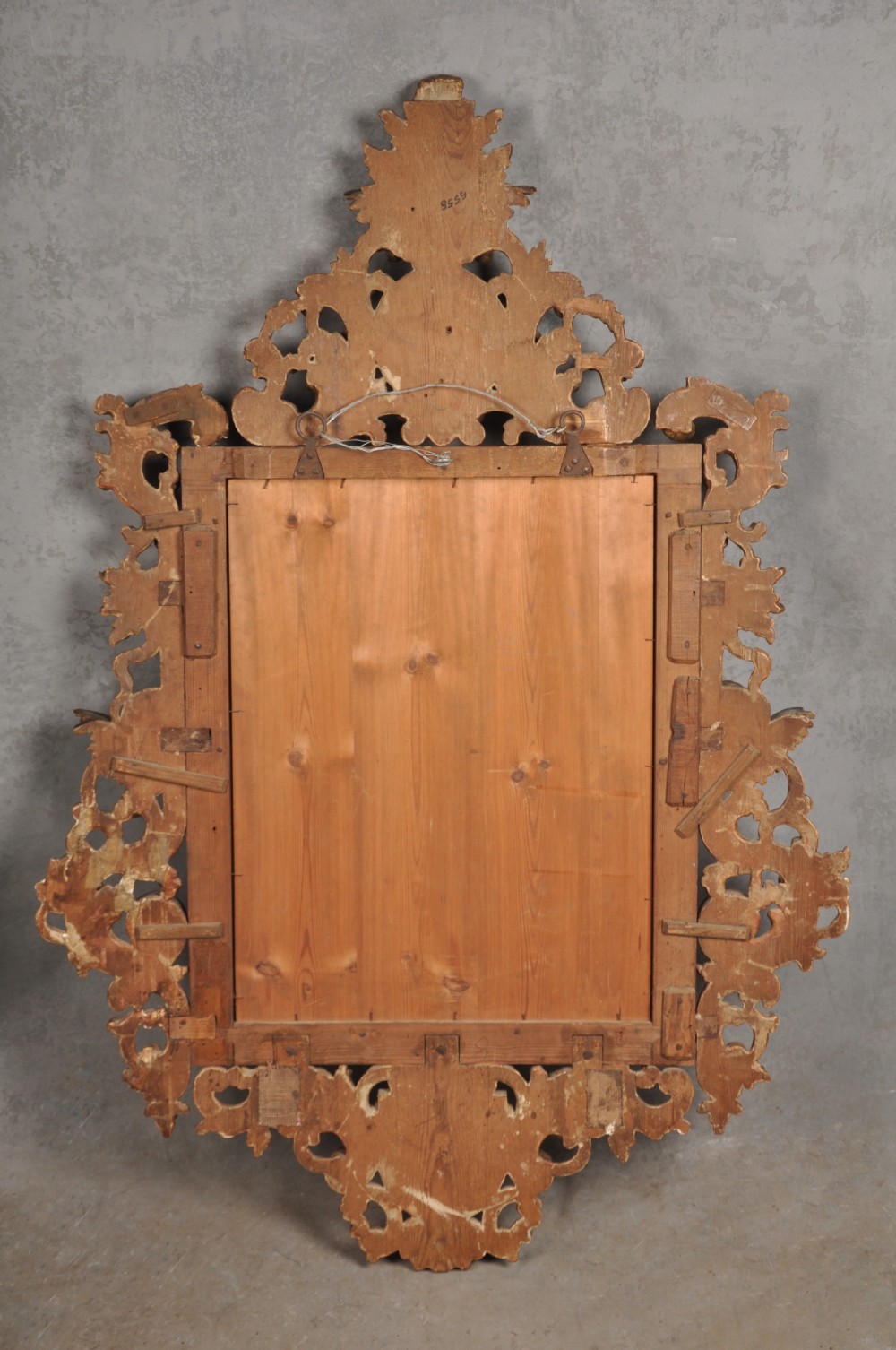 Early 18th Century Spanish Giltwood & Polychrome Mirror   View VIII