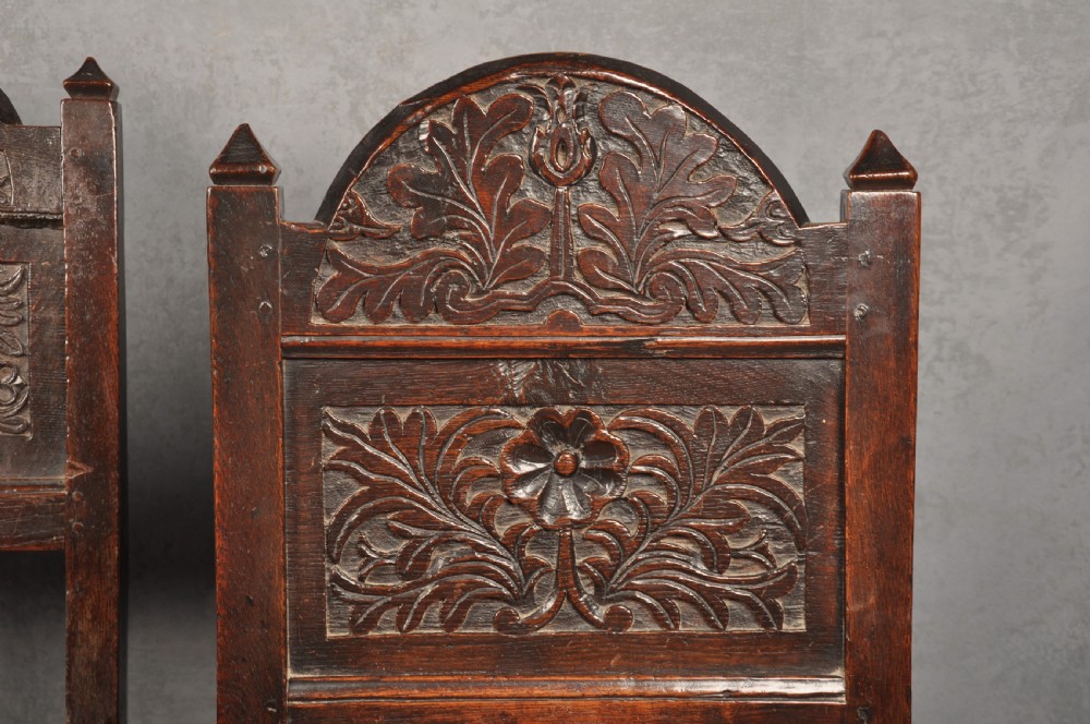 Near Pair Of 17th Century  Lancashire Chairs  View IV
