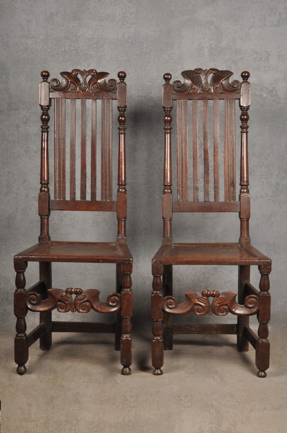 Fine Pair Of 17th Century Oak Side Chairs View XIII