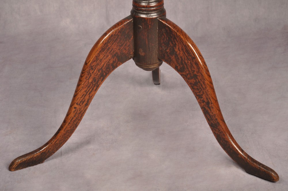 18th Century Primitive Oak Tripod Table View IV