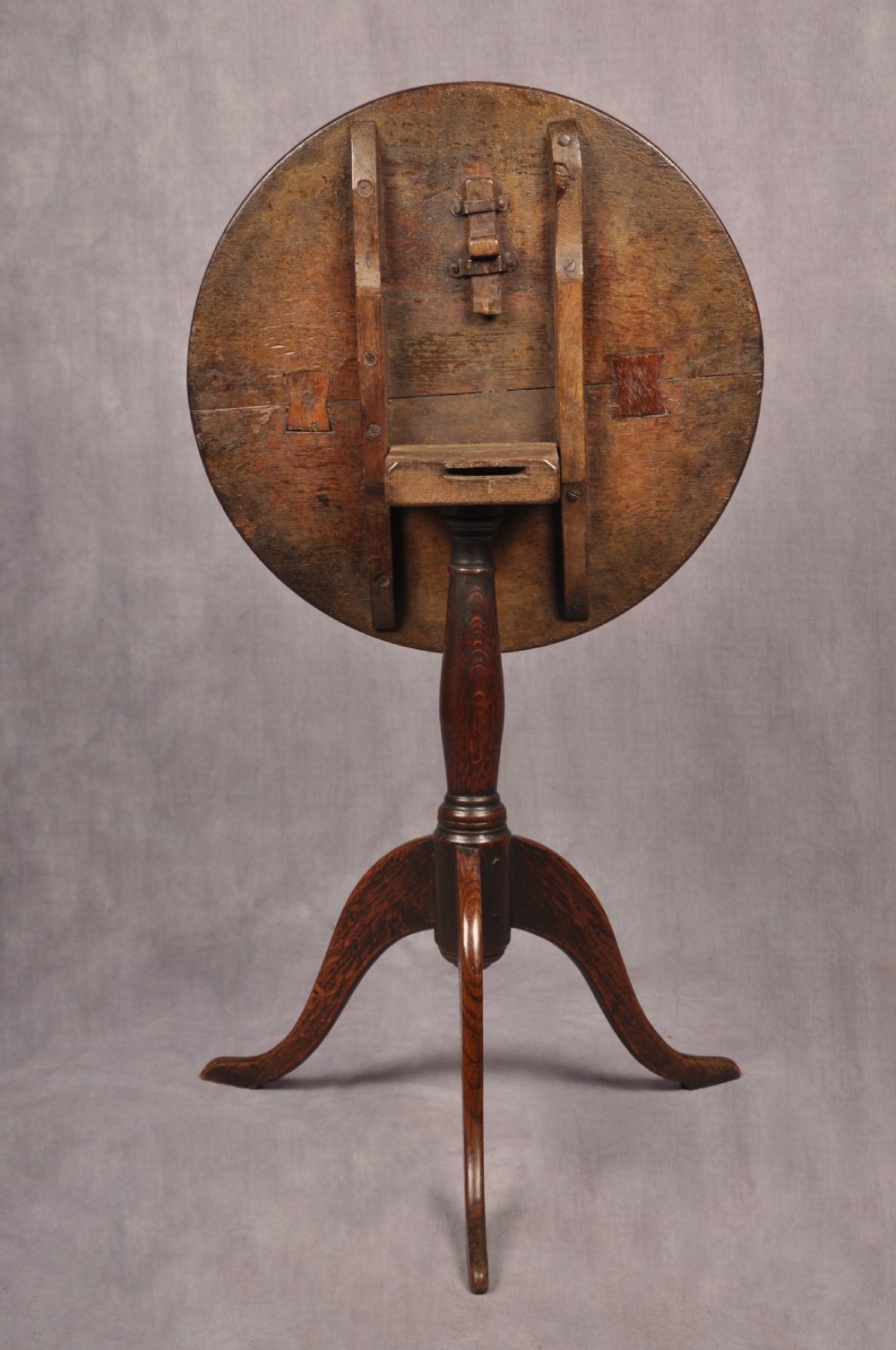 18th Century Primitive Oak Tripod Table View VI