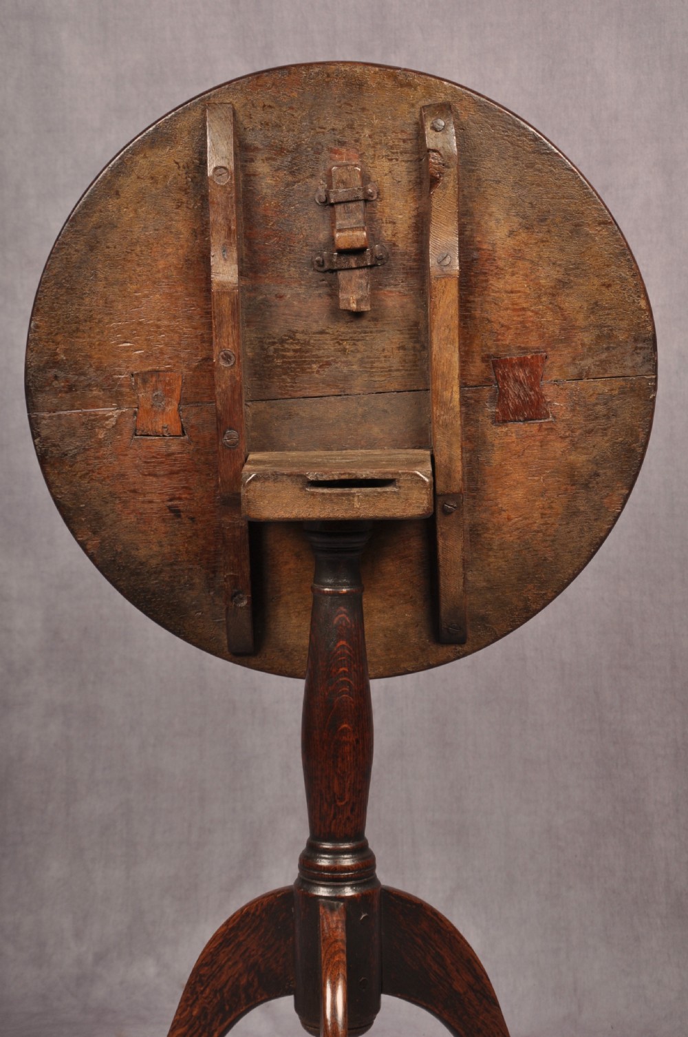 18th Century Primitive Oak Tripod Table View VII