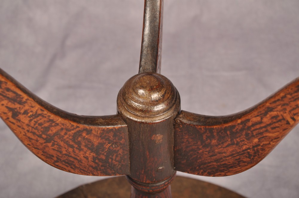 18th Century Primitive Oak Tripod Table View IX