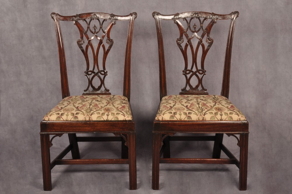 Fine Pair Of 18th Century Mahogany Chippendale Chairs View VI