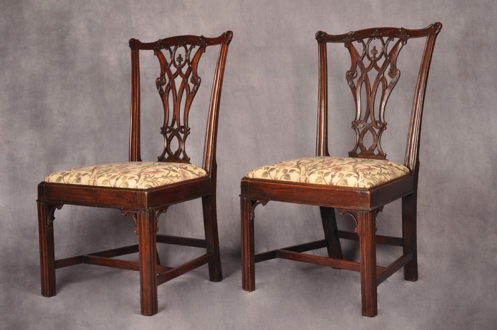 Fine Pair Of 18th Century Mahogany Chippendale Chairs View VII