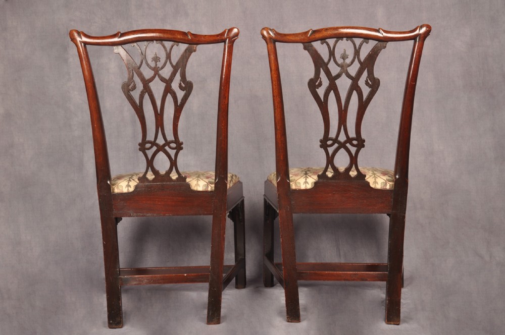 Fine Pair Of 18th Century Mahogany Chippendale Chairs View VIII