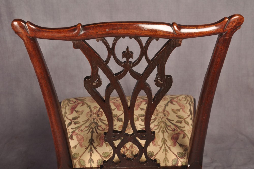 Fine Pair Of 18th Century Mahogany Chippendale Chairs View IX
