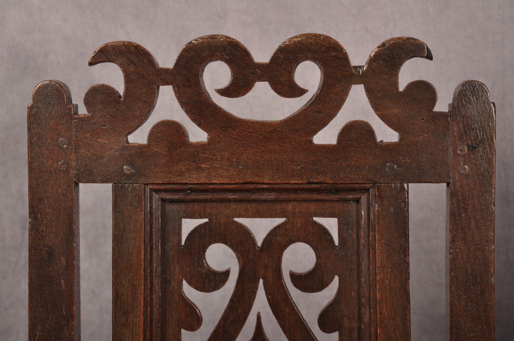 Set Of Four 17th Century Oak Chairs View IX
