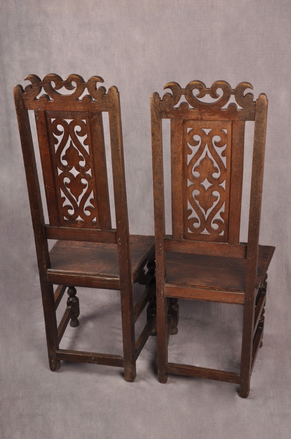 Set Of Four 17th Century Oak Chairs View XI